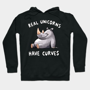 Real Unicorns have Curves Rhinocerus Hoodie